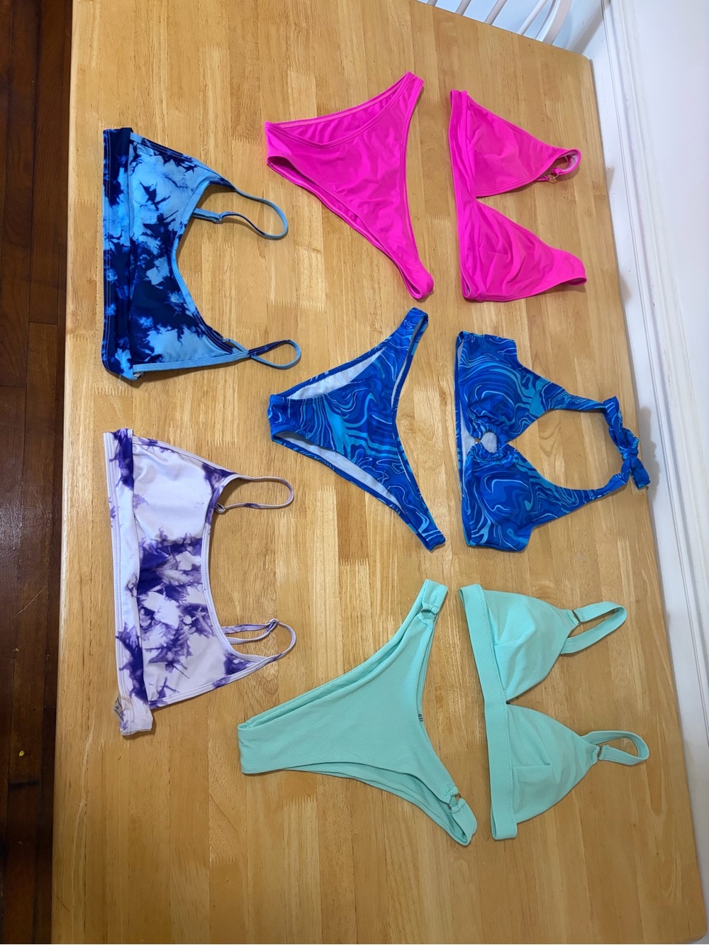 SHEIN Multicolor Bikini LOT Assortment - Hot Pink, Aqua, Blue, Purple